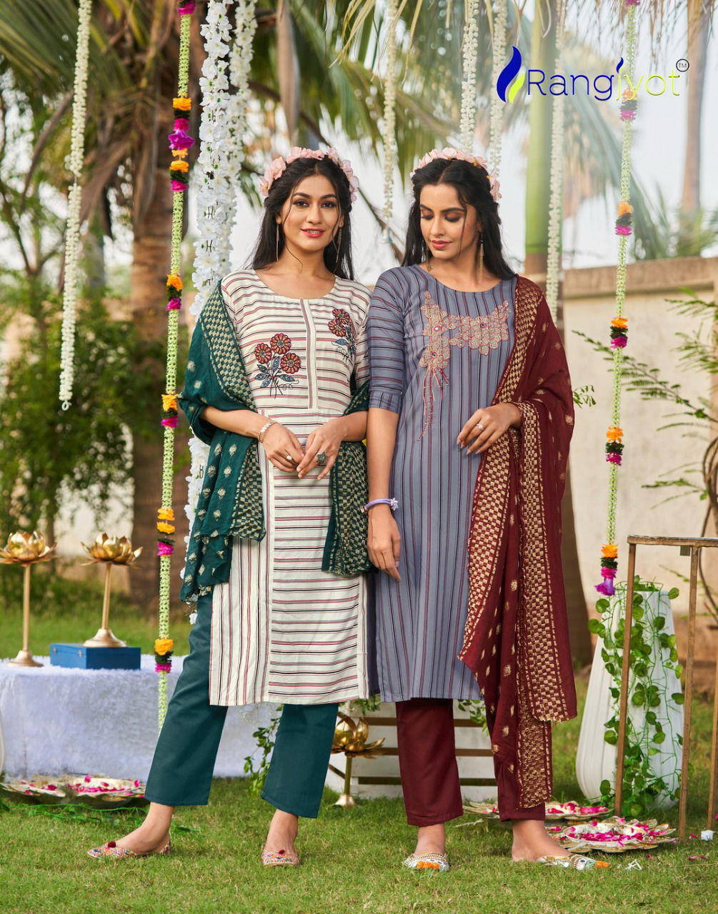 Rangjyot Muskan 1 New Exclusive Wear Fancy Kurti With Pant And Dupatta Readymade Collection